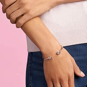 ローズゴールド　ジルコニア　オープン　バングル　ブレスレット Amazon | Rockyu レディース ブレスレット バングル ピンク